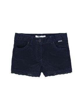 Girls Navy Stretch Cotton Shorts with Lace Trim